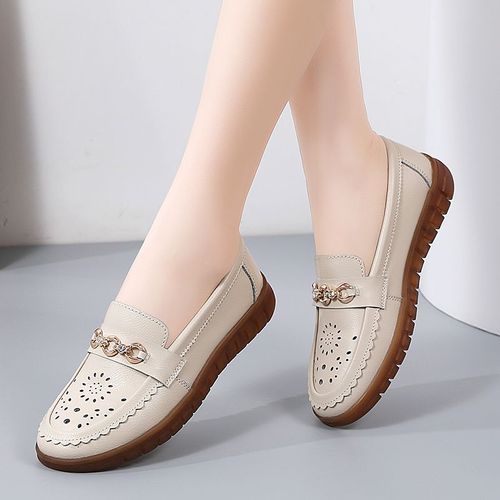 Chaussures Mocassins D'été Pour Femmeschaussures Creuses Respiranteslégères Et Décontractéeschaussures De Marche Confortables