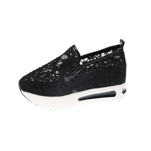 Chaussures Baskets En Maille Brodée Florale Pour Femmechaussures Talons Confortables Et Décontractées