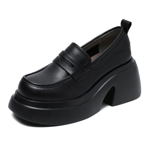 Chaussures Belimomocassins Plateforme En Cuir De Vachette Véritable Pour Femmesmocassins Semelle Optique Rondechaussures Faites La Main Pour Damesrespirantesà Enfilerdocument Solide