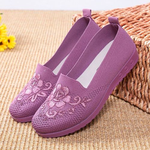 Chaussures Mocassins Enfiler Pour Femmeschaussures D'été Décontractéesrougesconfortablesen Tissu Respirantchaussures Chinoises Pour Femmes