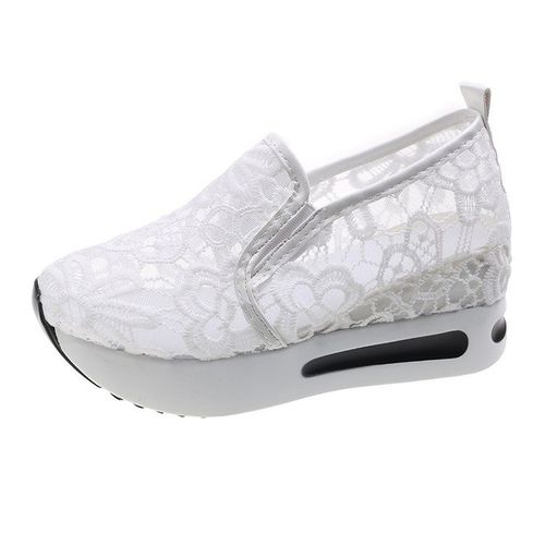 Chaussures Baskets En Maille Brodée Florale Pour Femmechaussures Talons Confortables Et Décontractées