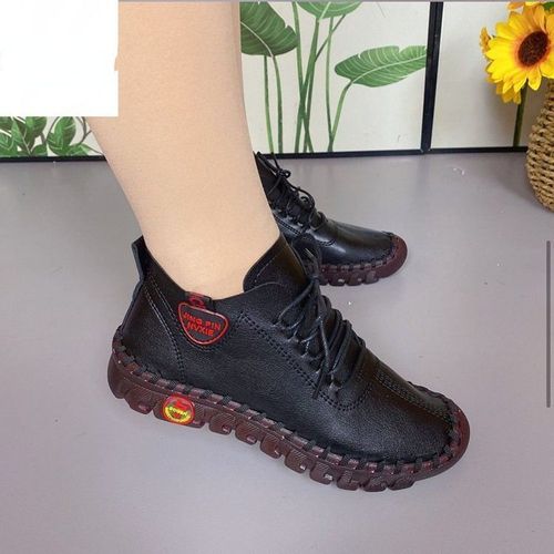 Chaussures Baskets En Cuir Plateforme Pour Femmeschaussures Plates Enfilerdécontractéesrougespour Personnesgéesprintemps