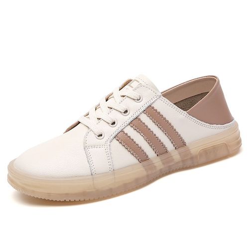 Chaussures Mocassins Semelle Souple Pour Femmeschaussures Plates Décontractées En Cuir De Vachebaskets Enfilerchaussures Vulcanisées De Marche