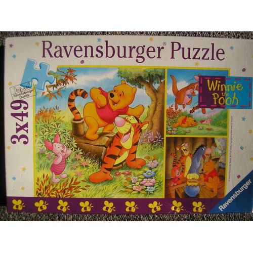 Winnie L'ourson - 3 Puzzles  De 49 Pièces - 17.8 X 17.8 Cm