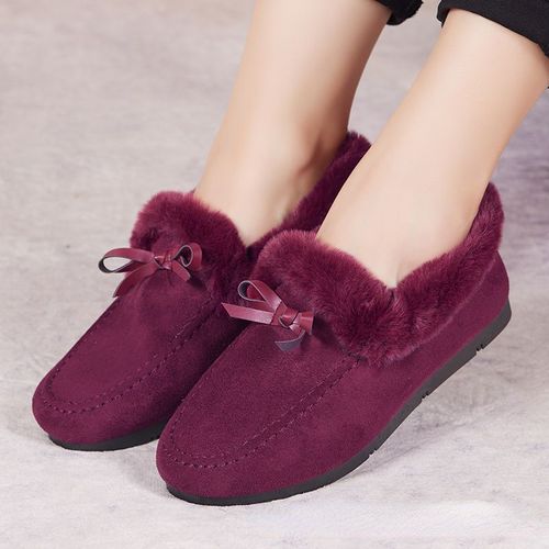 Chaussures Mocassins En Coton Pour Femmeschaussures Décontractéesdouxplatsnon Aldmodeconfortchaudpeluchen?udsans Lacetfemmehiver