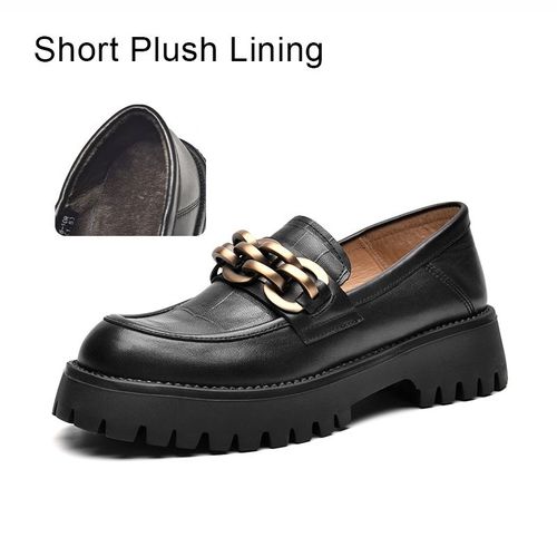 Chaussures Beautodaymocassins En Cuir De Vache Group Pour Femmechaussures Rondes En Métalà Plateforme Josliponfaites La Maini27748