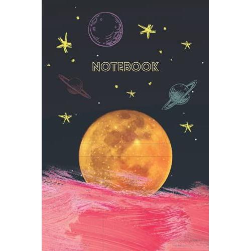 Notebook: Night Sky Notebook, Moon And Stars Galaxy Journal
