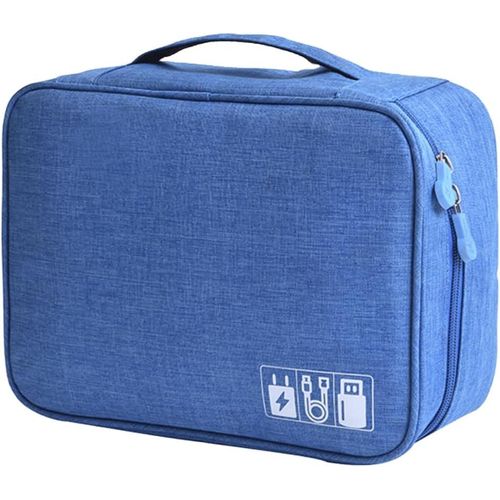 Tech Bag B21612 Organiseur Électronique Multifonction Étanche Pour Appareils Photo Et Disques Durs Pour Batterie Externe Et Disques Durs Bleu Azur