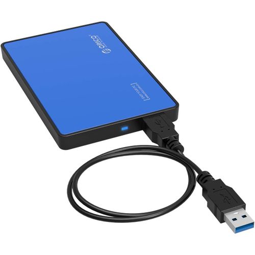 Boîtier USB 3.0 pour Disque Dur SATA III de 2,5 Pouces Boîtier Externe HDD / SSD (Bleu)