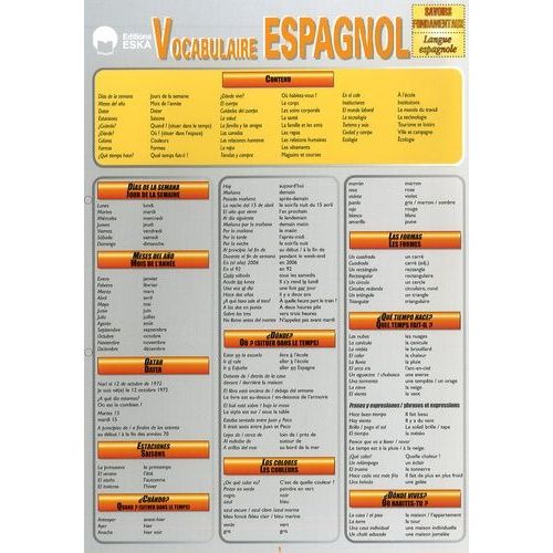 Vocabulaire Espagnol