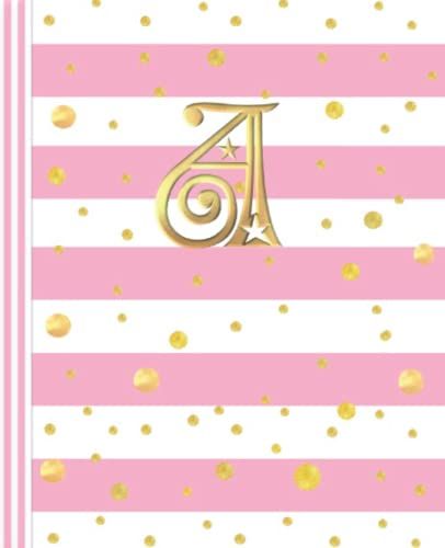 A: Gold Dot Pink Notebook For Women | Cute A Monogram For Girls, Teens | School, Health, Sports & Home | Pretty Simple Hot Pink Journal | Birthdays & Christmas