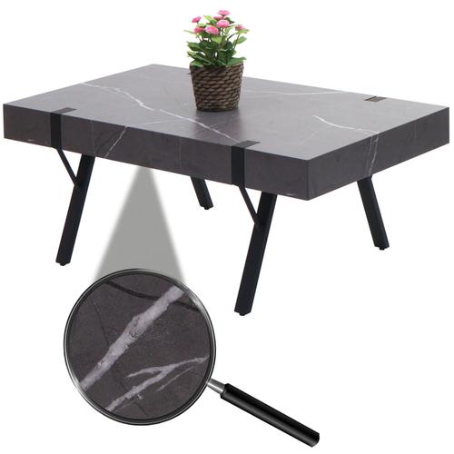 Table Basse Hwc-L54, Table De Salon Table D'appoint Table De Salon, Métal 43x110x60cm   Aspect Marbre Gris