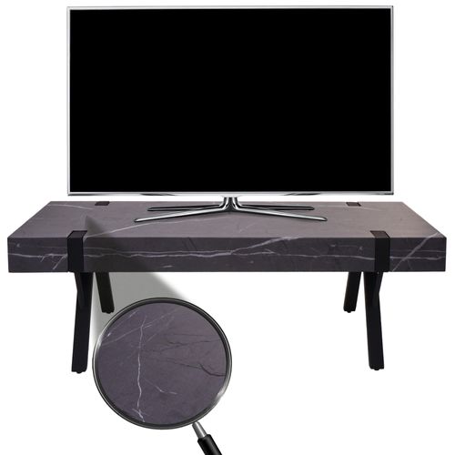 Meuble Tv Hwc-L54, Table De Télévision Lowboard Tv-Tisch, Métal 42x120x40cm   Aspect Marbre Gris