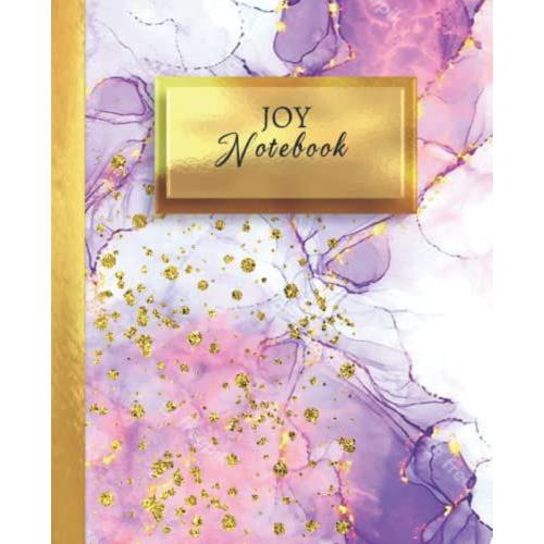 Joy: Beautiful Gold Blue Marble Composition Notebook For Women, Girls, Teens | School, Health, Sports & Home | Cute Pretty Simple Gold Journal | Birthdays & Christmas