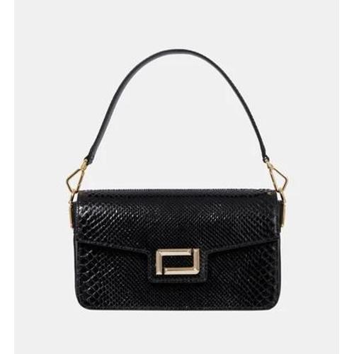 Lancel - Sac besace Angele python - Noir