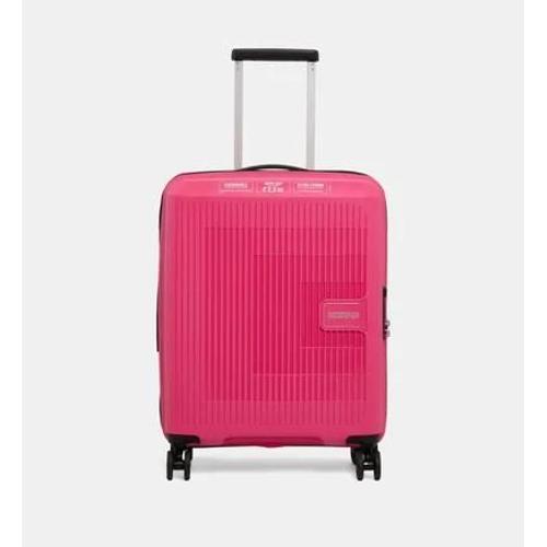 American Tourister - Valise cabine rigide extensible Aerostep 4R 55 cm - Rose