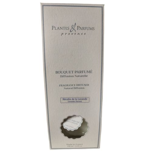 Bouquet Parfumé D Intérieur En Flacon 100ml Avec 7 Tiges Rotin Parfum Récolte De La Lavande ,Le Parfum D Intérieur Se Diffuse Pendant Plusieurs Semaines Dans L 'atmosphère , Made In France 