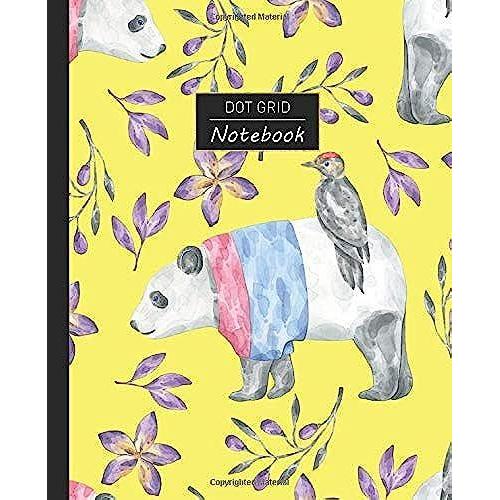 Dot Grid Notebook: Dotted Grid Notebook/Journal | Bird And Panda Friends | 100 Pages | 7.5" X 9.25" | Children Kids Girls Teens Women | Perfect For School