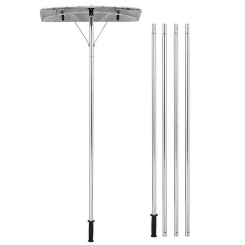 COSTWAY Pelle à Neige de Toit en Aluminium Extensible 1,46-6,09 m avec Lame 63 cm 1 Poignée et 4 Tiges Extensibles 2 Rouleaux