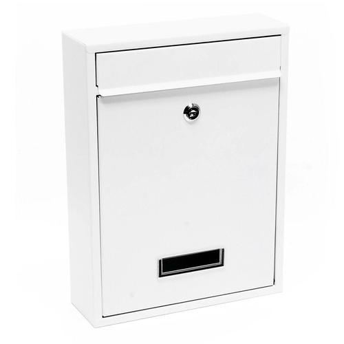 Boite aux lettres design murale courrier acier galvanisé 21,5 x 9 x 32 cm blanc Helloshop26 16_0000074