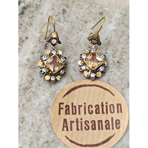 Boucles D'oreilles Or 18 Carats Argent