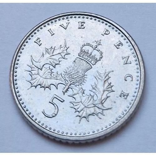 Pièce De Monnaie 5 Pence Elizabeth Ii "3e Effigie" 1990 Royaume-Uni