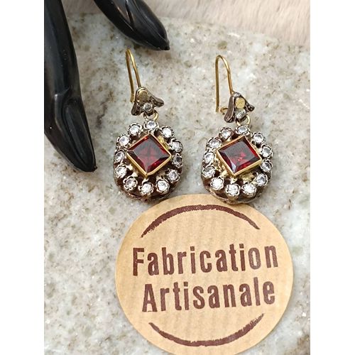 Boucles D'oreilles Or 18 Carats Et Argent