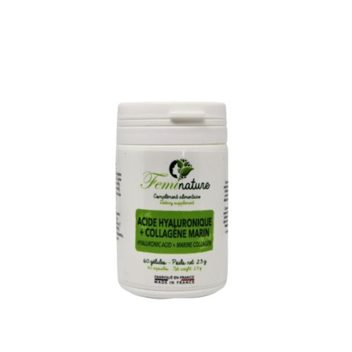 Acide Hyaluronique + Collagène - Articulations ¿ Imperfection Visage ¿ Hydratation De La Peau - Collagene Marin Type 1 ¿ Vitamines E ¿ Vitamine C ¿ 60 Gélules Fabriquées En France 