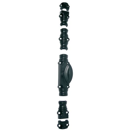 Crémone rustique RY59 série forte 16x8 époxy noir/bouton Standard - JARDINIER MASSARD - J041272-1
