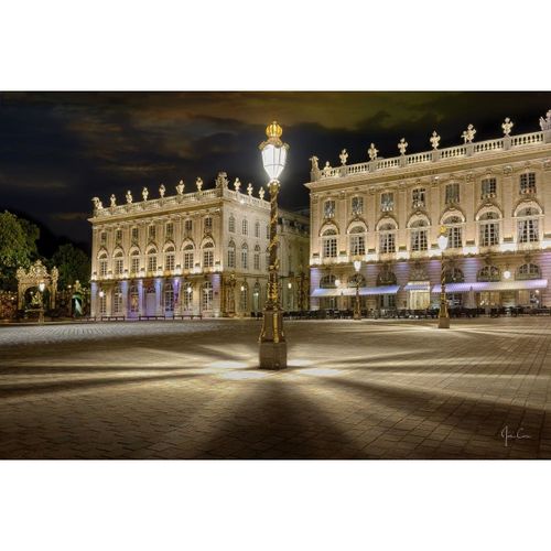Tableau sur toile place Stanislas de nuit 65x97 cm