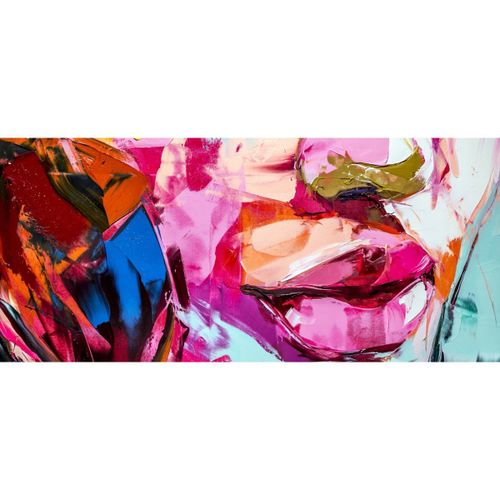 Tableau sur verre synthétique peinture bouche 65x145 cm