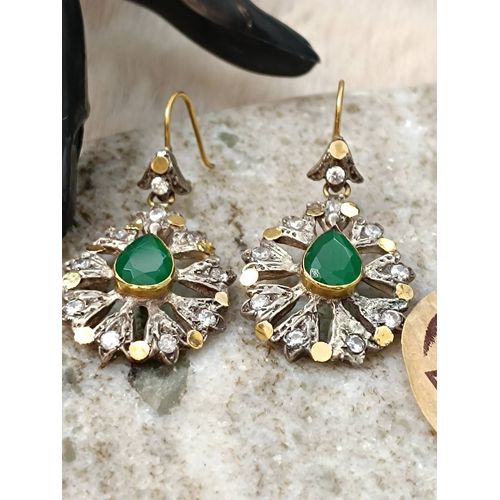 Boucles D'oreilles Or 18 Carats Et Argent