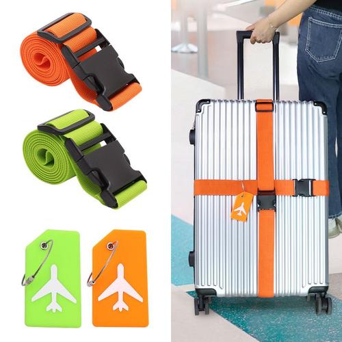 2 Pcs Ensemble de sangles de valise à bagages, accessoires de voyage  épaissis ceinture à bagages avec boucle à dégagement rapide, sangles de  bagages de voyage orange réglables pour costume