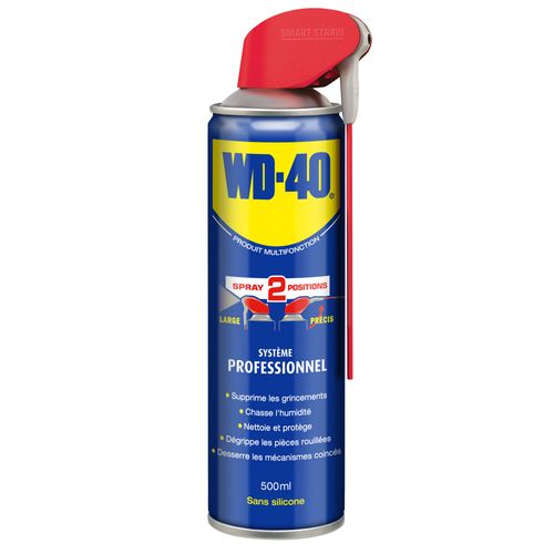 WD-40 Spray double position 500ml Aérosol lubrifiant dégrippant anti-humidité