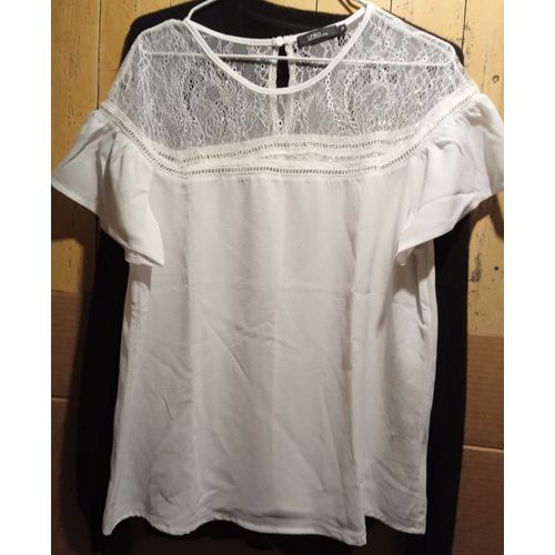 Blouse Blanche - Avec Dentelle - " Unika " - Taille M