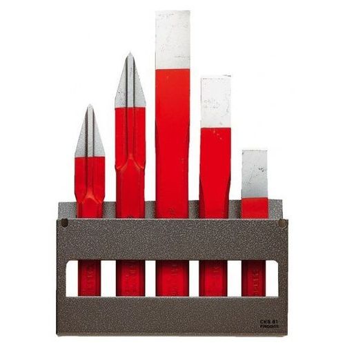 Jeu de 5 burins et bédanes sur support métal Facom 263265JS5