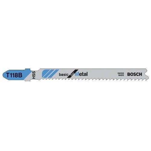 Lot de 5 Lames de scie sauteuse Basic for Metal T118B L 92 mm BOSCH 2608631014