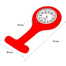 Montre Infirmiere Silicone ROUGE Professionnelle Fixation Par