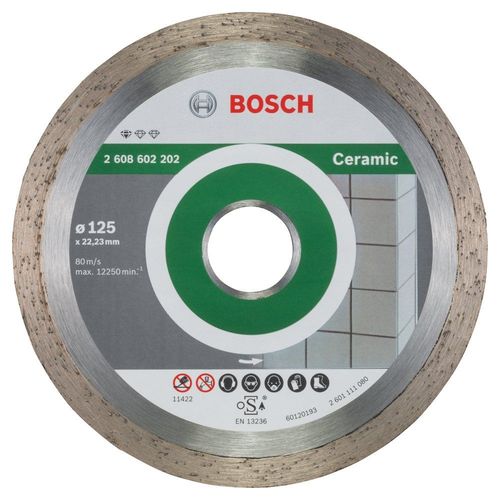 Disque à tronçonner diamanté BOSCH Standard Spécial Céramique 125X22.23 MM - 2608602202