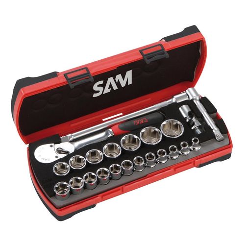 Coffret de douilles et accessoires 12 cliquet chantier Sam Outillage 75SHC23Z