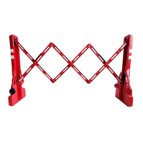 Barrière de chantier extensible 230 cm en plastique rouge VISO