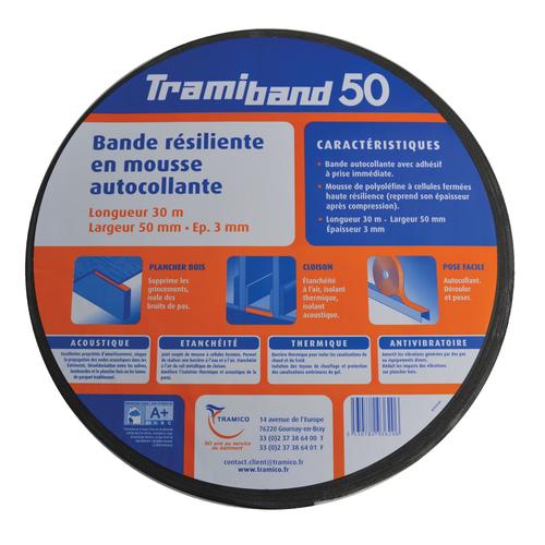 Bande acoustique sous parquet - 50 mm - 30 m - Tramiband TRAMICO