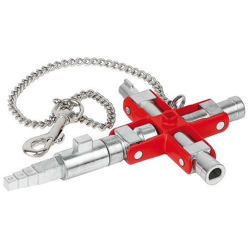 Knipex Clé universelle «Construction» pour toutes les armoires et systèmes de fermeture standards, 90 mm - 00 11 06 V01