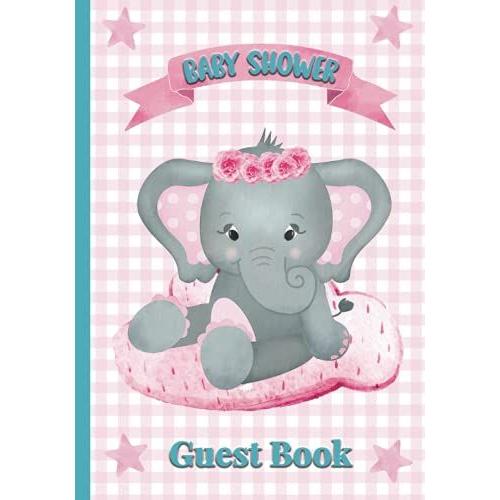 Baby Shower Guest Book: Cute Keepsake Notebook For Parents - Guests Can Sign In And Write Specials Messages To Baby & Parents, Pink Cover With Grey ... Girls With Bonus Gift Log And Keepsake Pages