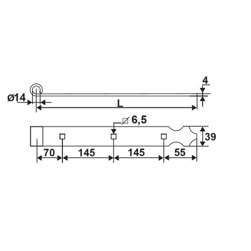 Penture droite 11PA pour volets aluminium/PVC - Noir - 560mm TORBEL