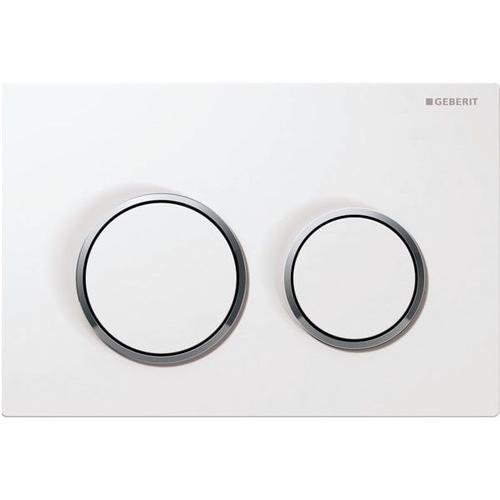 Plaque de commande double touche Omega 20 blanc / chromé brillant GEBERIT