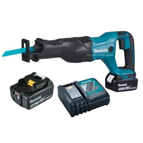 Scie sabre MAKITA 18 V Li-Ion 5 Ah - 2 Batteries, chargeur en coffret - DJR186RTE