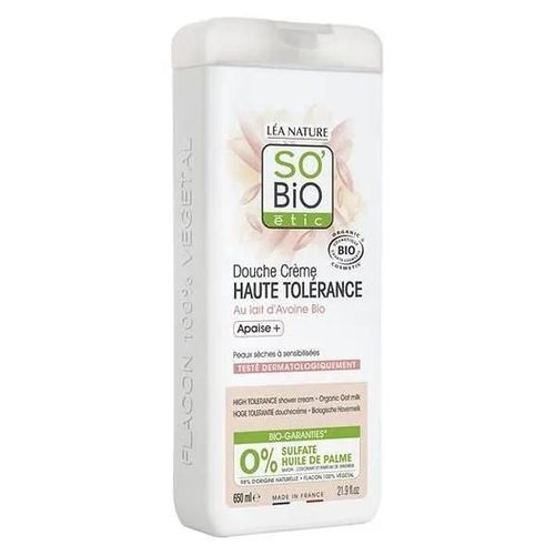 So'bio Étic Douche Crème Haute Tolérance Lait D'avoine Bio 650ml 