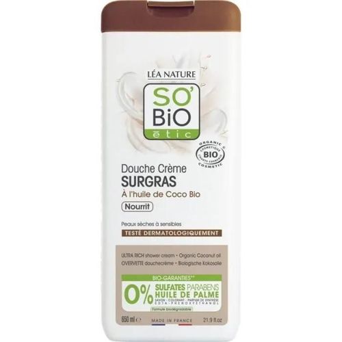 Crème De Douche Surgras Lea Nature - À L'huile De Coco - So' Bio Etic 