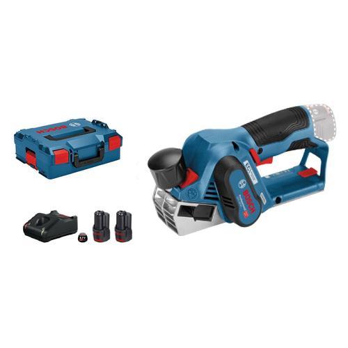 Bosch Rabots sans fil GHO 12V-20, avec 2 x 3,0 Ah Li-Ion batteries, L-BOXX - 06015A7001